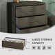image 8 of HOMCOM 4 Drawer Chest of Drawers, Fabric Dresser with Steel Frame, Brown