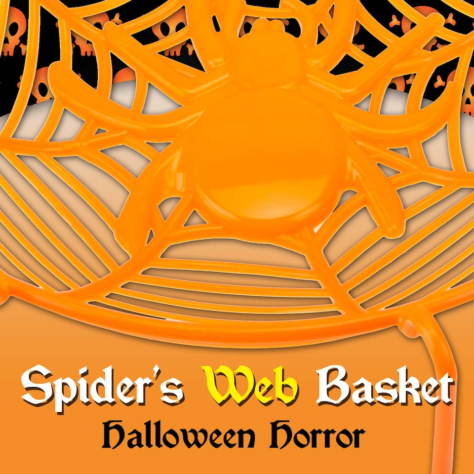 image 1 of VFM e-Store Halloween Sweet Bowl - 26cm 3D Spider Web Basket Bowl with Legs