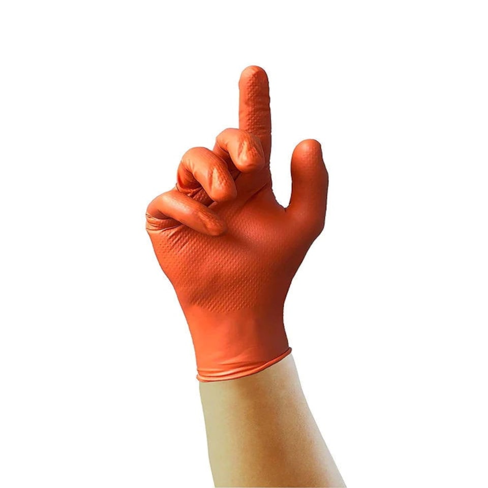 image 1 of Unigloves PRO.TECT Orange HD Box of 100 Nitrile Gloves