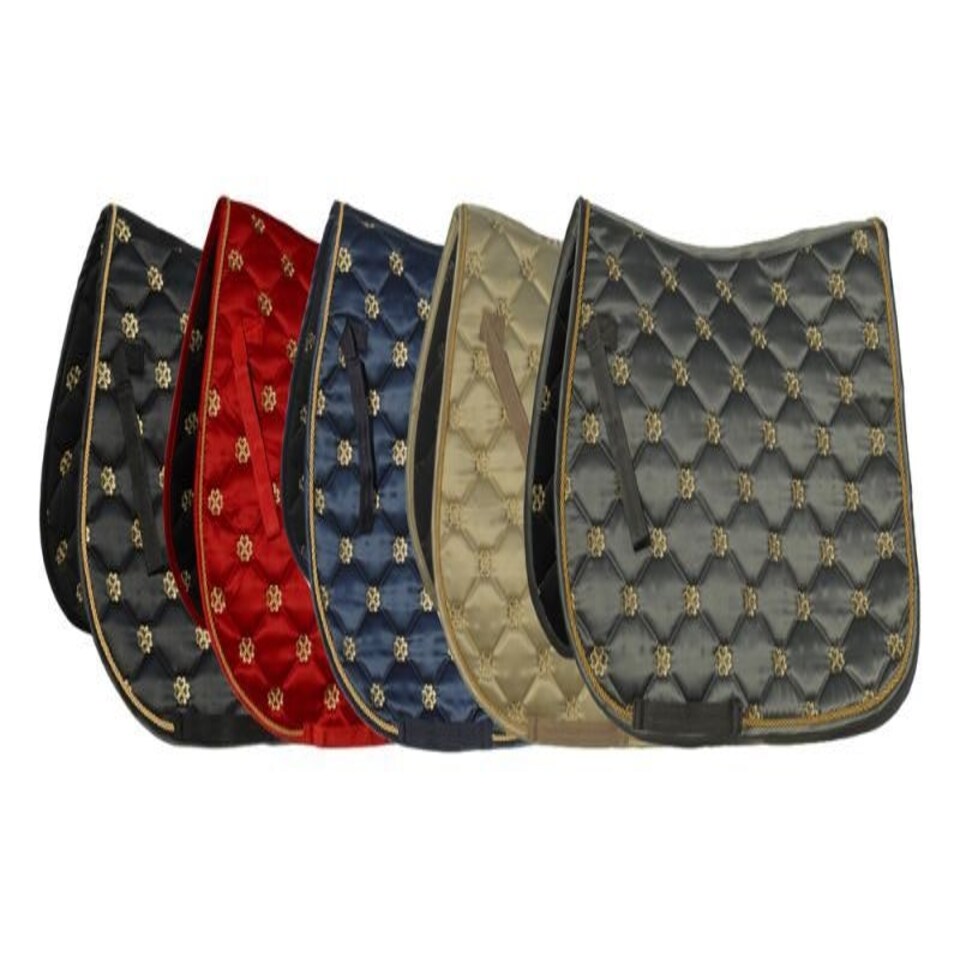 image 1 of Rhinegold Lucky Clover Satin Saddle Pad Black | Size: Pony
Colour: Black