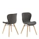 image 1 of Batilda Dining Chairs with Grey Fabric and Oak Set of 2