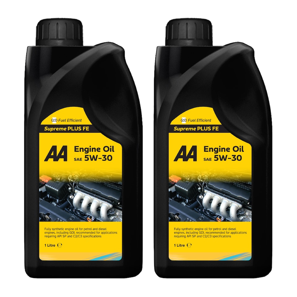 AA Engine Oil SAE 5W-30 Supreme PLUS FE 2 x 1L - Fully Synthetic for Petrol and Diesel Engines - API SP