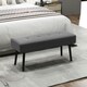 image 2 of HOMCOM End of Bed Bench with Thick Padding and Steel Legs for Entryway, Grey