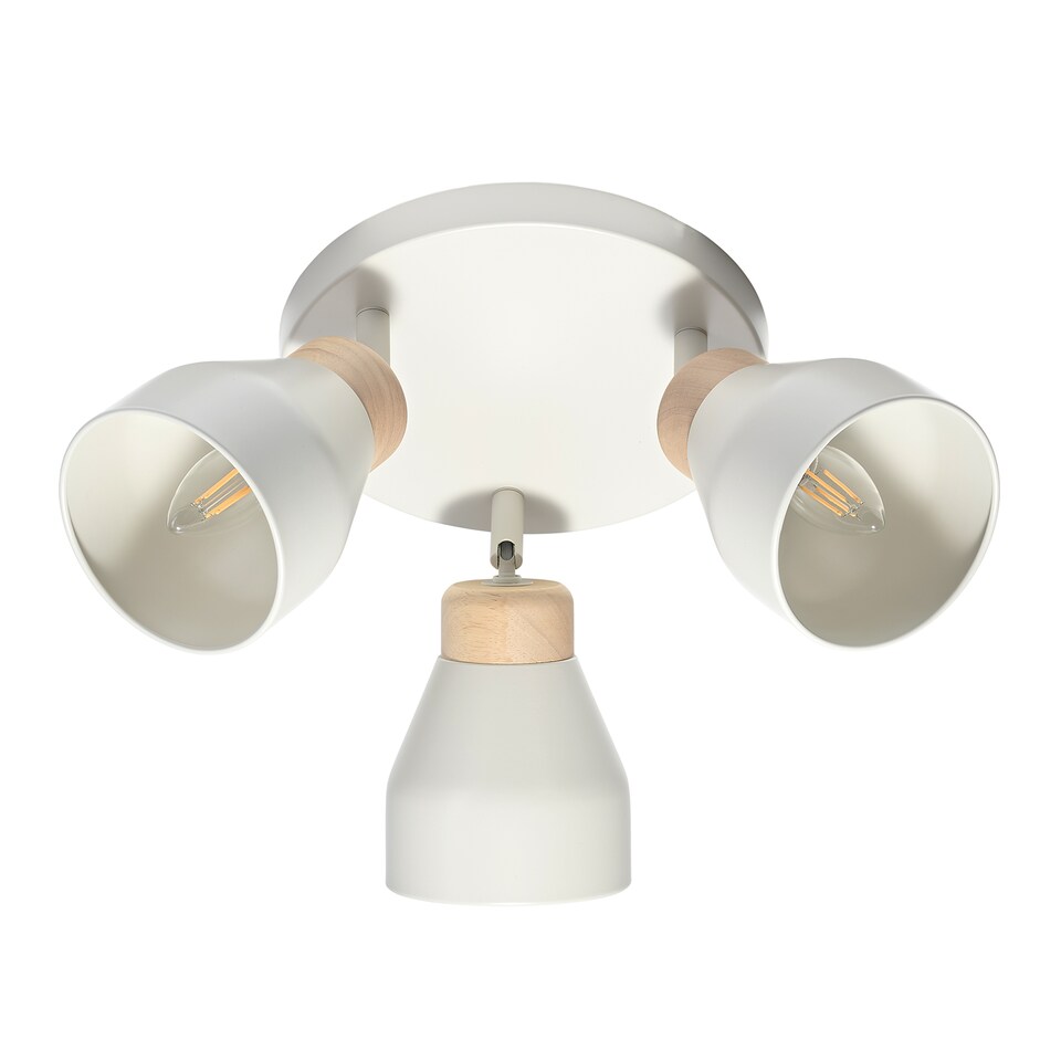 image 1 of Contemporary Scandinavian Designed Triple Spot Ceiling Light in Muted Dove Grey | Grey
