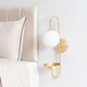 image 2 of ValueLights Milo Frosted Glass Globe Shade Curved Gold Wall Light | Gold
