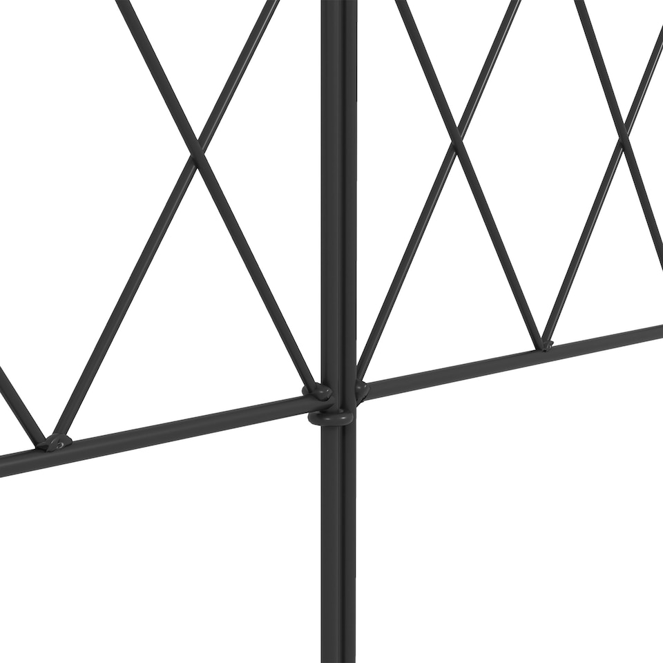 image 1 of Outsunny 61 cm x 3 m Outdoor Picket Fence Panels with Panels, Swirls, Black | Black | Black | 305L x 61H cm | 1