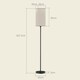 image 3 of HOMCOM Standing Floor Lamp with Linen Shade for Living Room, Bedroom, Black