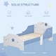 image 3 of HOMCOM Kids Star Balloon Single Bed Frame w/ Guardrails Slats Bedroom Furniture