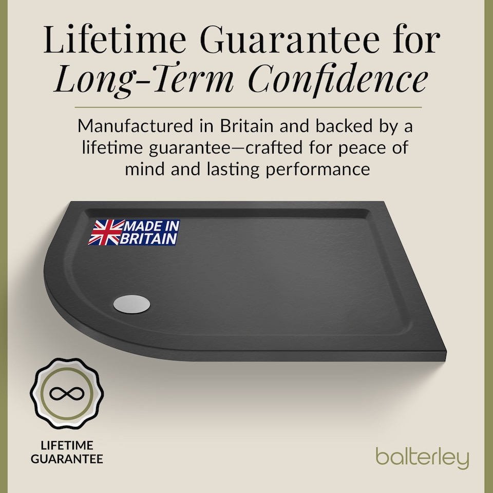 image 1 of Balterley Premium Quadrant Shower Tray | Grey | Grey Slate | 1