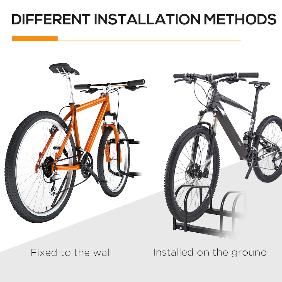 image 1 of HOMCOM Bike Parking Rack Bicycle Locking Storage Stand for 6 Cycling Black