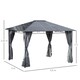 image 7 of Outsunny 3 x 3.6m Hardtop Gazebo for Garden Party w/ Polycarbonate Curtains