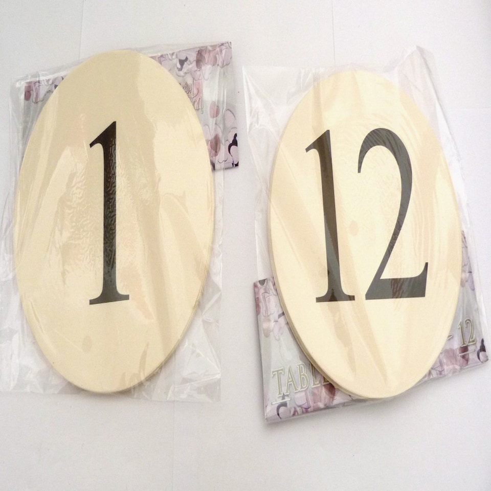 image 1 of Wedding Table Number Cards Ivory Numbered 1- 12