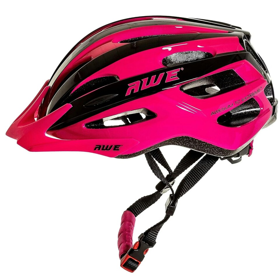 image 1 of AWE AweAir In Mould Adult Bike Helmet Large 55-58cm Black/Pink Crash Guarantee* Pink | M