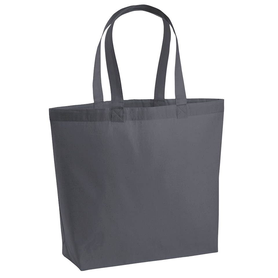image 1 of Westford Mill Premium Cotton Maxi Tote Bag | Grey | Graphite | One Size | 1
