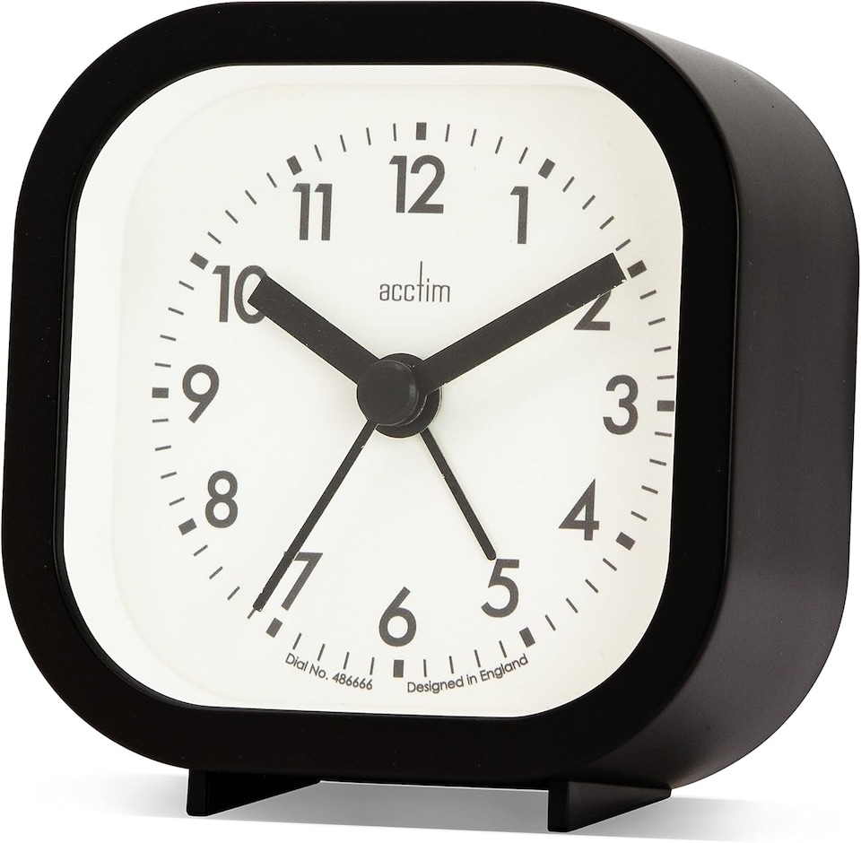 image 1 of Acctim Robyn Mini Bedside Alarm Clock | Black | Black