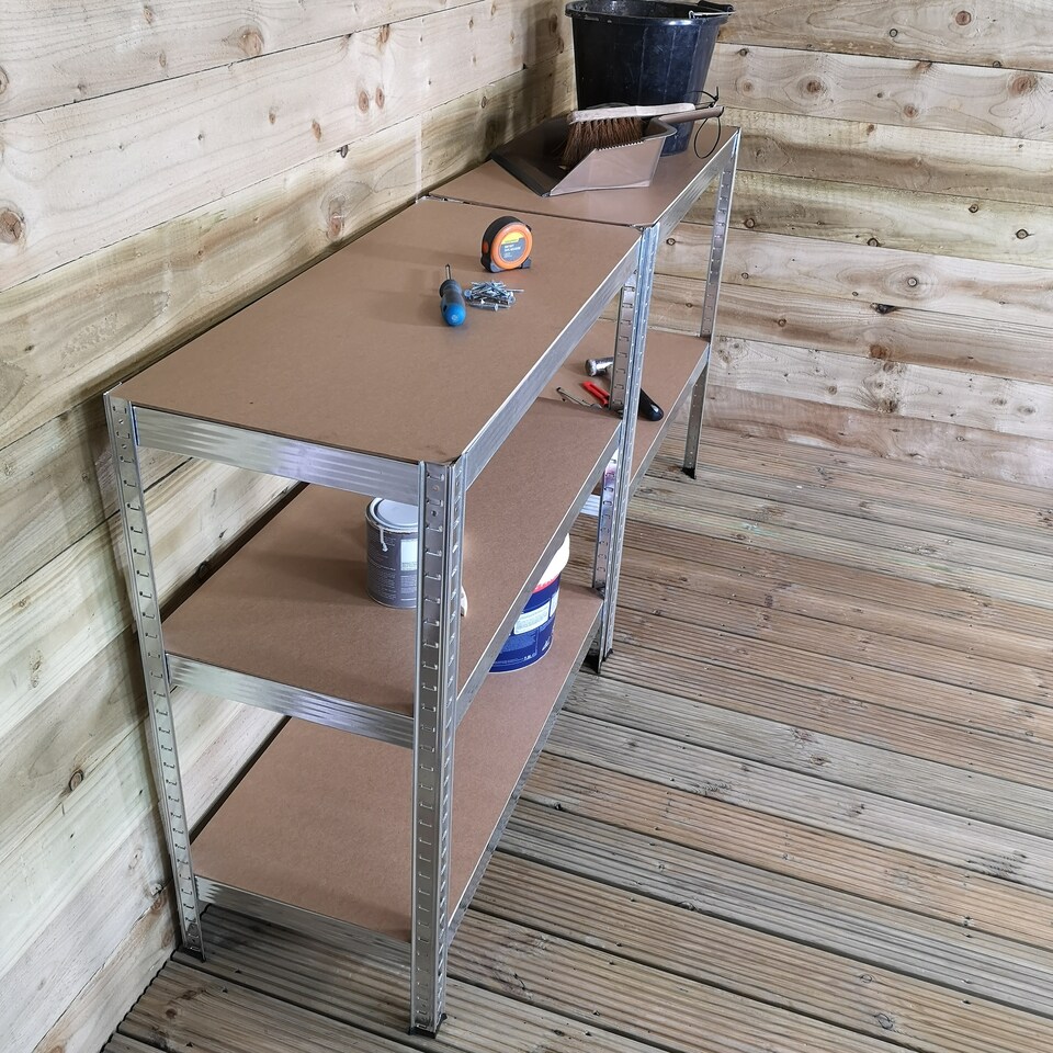 image 1 of Set of 2 Garage Shelving 90cm Wide & 180cm High Heavy Duty 5 Tier Multipurpose Metal Racking Unit  / Warehouse Shelving Storage
