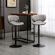 image 2 of HOMCOM Bar Stool Set of 2 Microfiber Cloth Adjustable Armless Chairs Grey