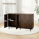 image 9 of COSTWAY Buffet Sideboard Modern 4-Door Storage Cabinet Brown Brown