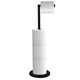 image 1 of 2 in 1 Toilet Paper Holder Black Bathroom Free Standing Tissue Roll Storage Rack