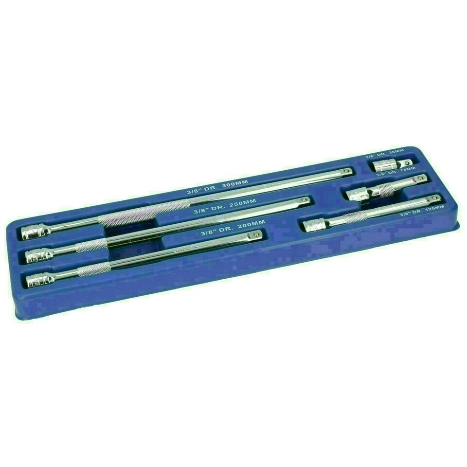 image 1 of 3/8" Drive Straight Socket Extension Bar Set 38mm - 300mm 6pc Set