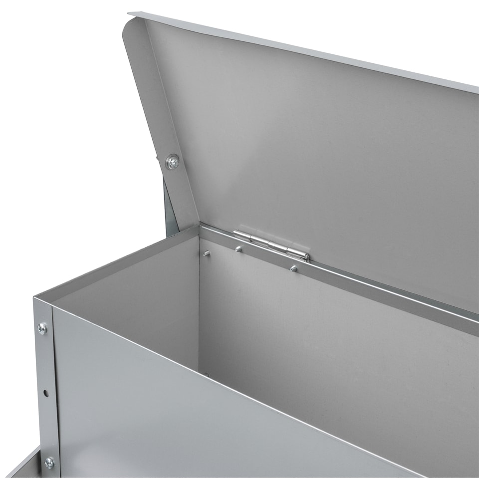image 1 of KCT 10kg Automatic Chicken Feeder Self Opening Grey Steel Trough Poultry Treadle | Grey | 1
