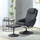 image 2 of HOMCOM Swivel Armchair with Footstool and Adjustable Backrest Black