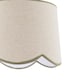 image 4 of Natural Oatmeal Textured Linen Scallop Lamp Shade with Olive Trims | Green | Olive Green | 1