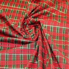 Red Metallic 100% Cotton Fabric for Bag Making, Dressmaking, Quilting, 140cm / 55" Wide - per metre
