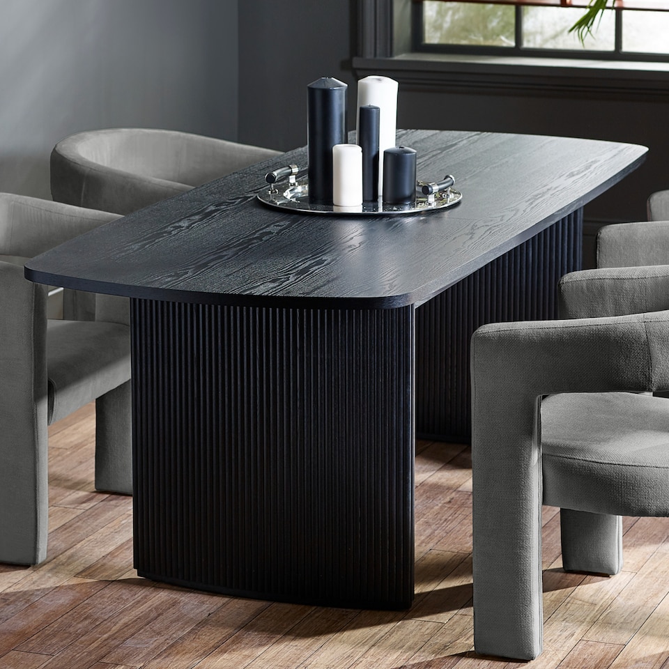 image 1 of Louis Fluted Extending Dining Table - Black