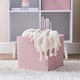 image 3 of OHS 2 Pack Folding Storage Cubes Soft Matte Velvet Collapsible Home Modern Storage Organiser Space Saving Square Ottoman Boxes Pink | Blush Pink