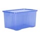 image 4 of Wham Crystal 5 x 60L Stackable Plastic Storage Boxes with Lids Blue