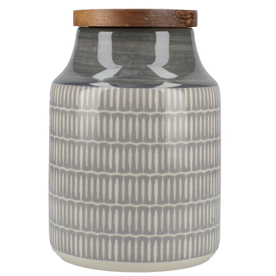 image 1 of Mikasa Storage Jar Grey Ceramic 12.5x12.5cm