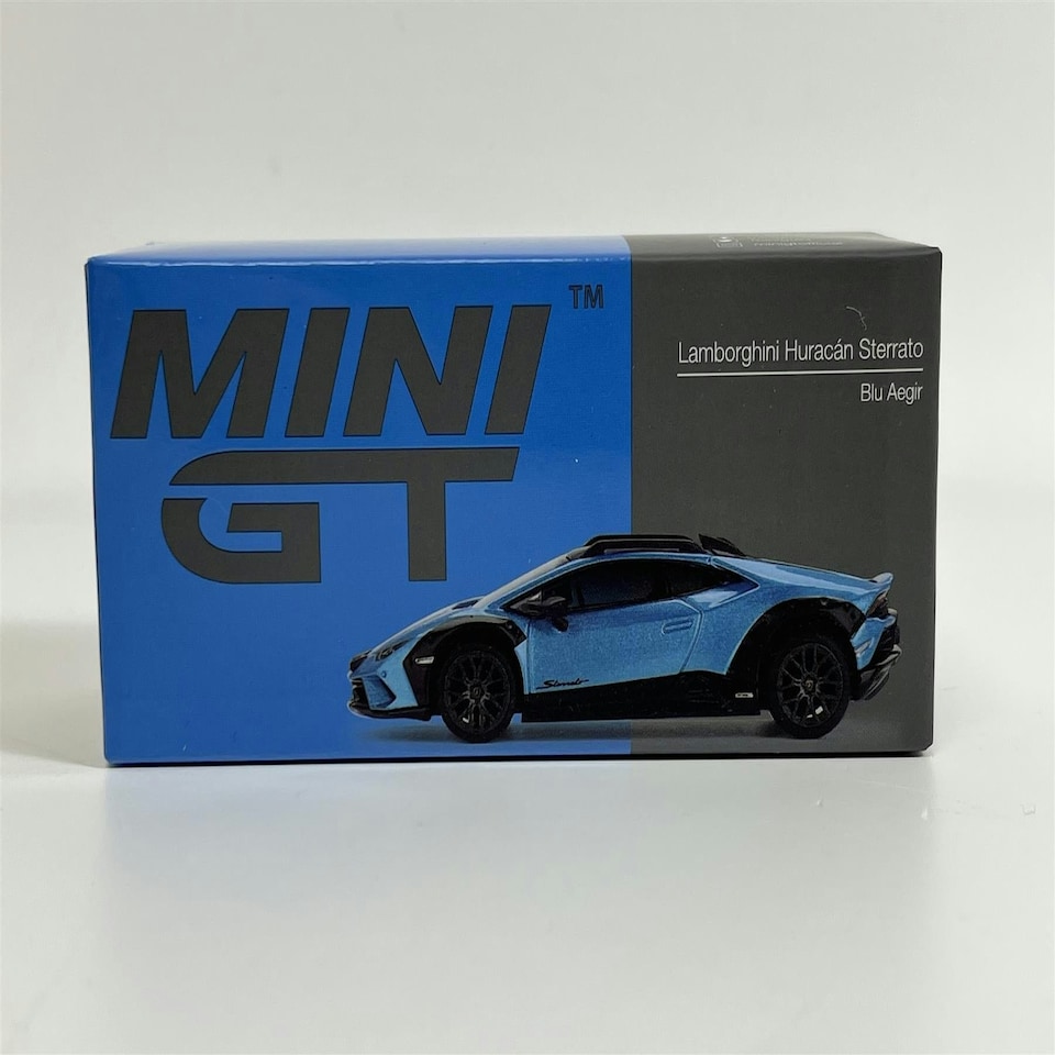 image 1 of Lamborghini Huracan Sterrato Blue Aegir RHD 1:64 Scale Mini GT MGT00807R