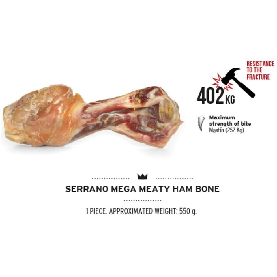 image 1 of Serrano Mega Meaty Ham Bone Dog Treat (Bundle of 3)