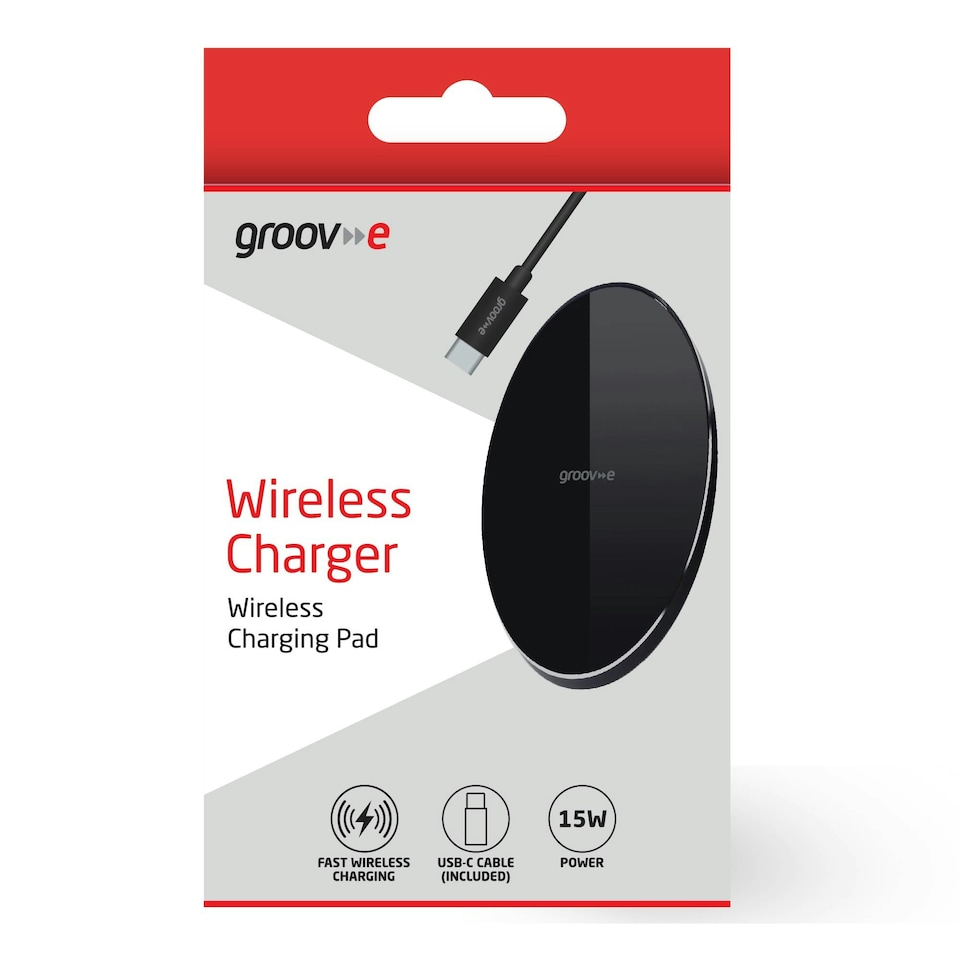 image 1 of Groov-e GVMA142BK Wireless Charging Pad 15W - Black