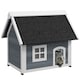 image 1 of PawHut Outdoor Feral Cat House with Openable Asphalt Roof - Grey