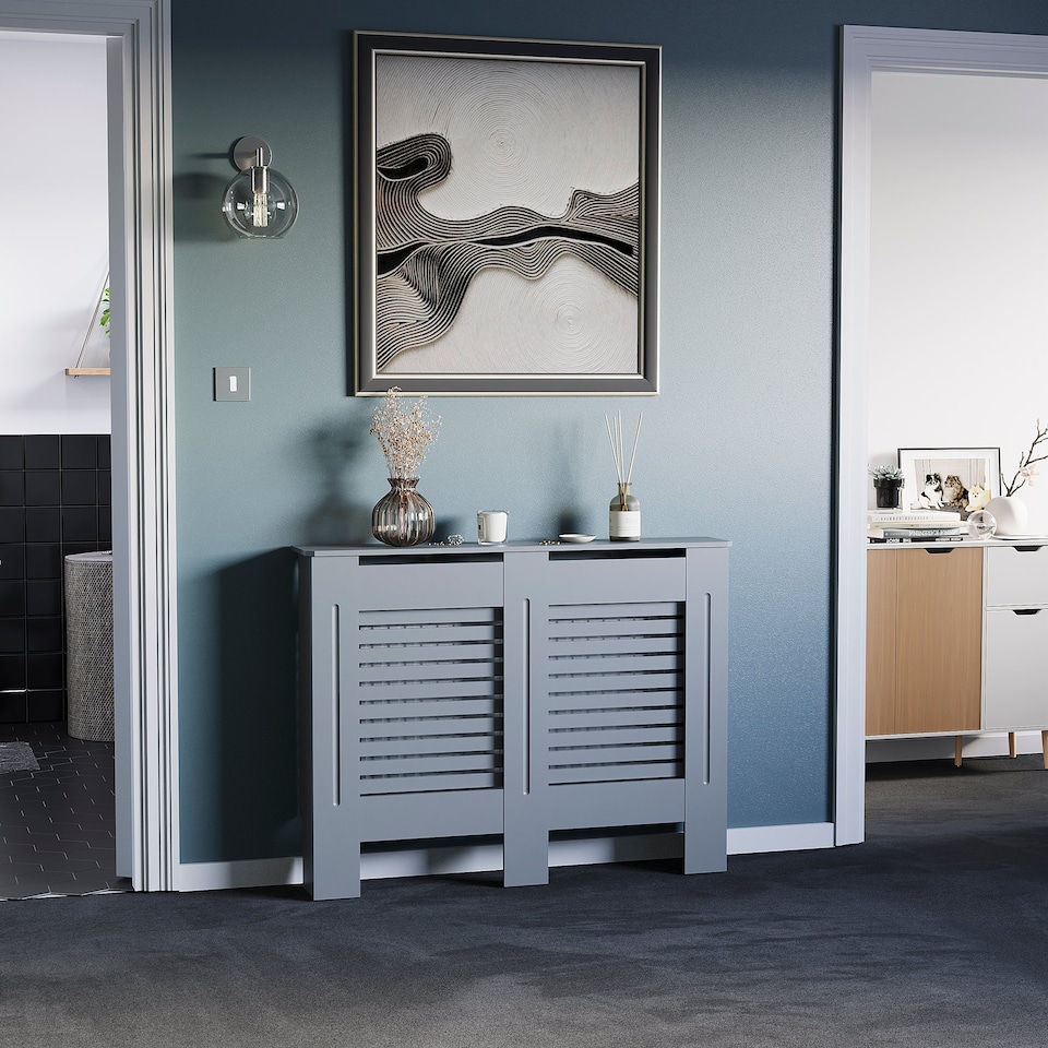image 1 of Vida Designs Milton Radiator Cover Grey, Medium