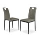 image 5 of Set Of 2 Monza Fabric Dining Chair Modern Padded Seat Metal Legs Kitchen Grey | Grey