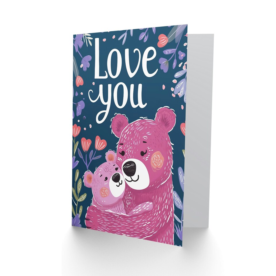 image 1 of Mothers Day Card Cub Hug Love You Bear Mum Card