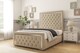 image 2 of Sloomy Sofia Chrome Almond Coniston Bed Frame With Mattress With 50" Upholstered Headboard 4'6 Double