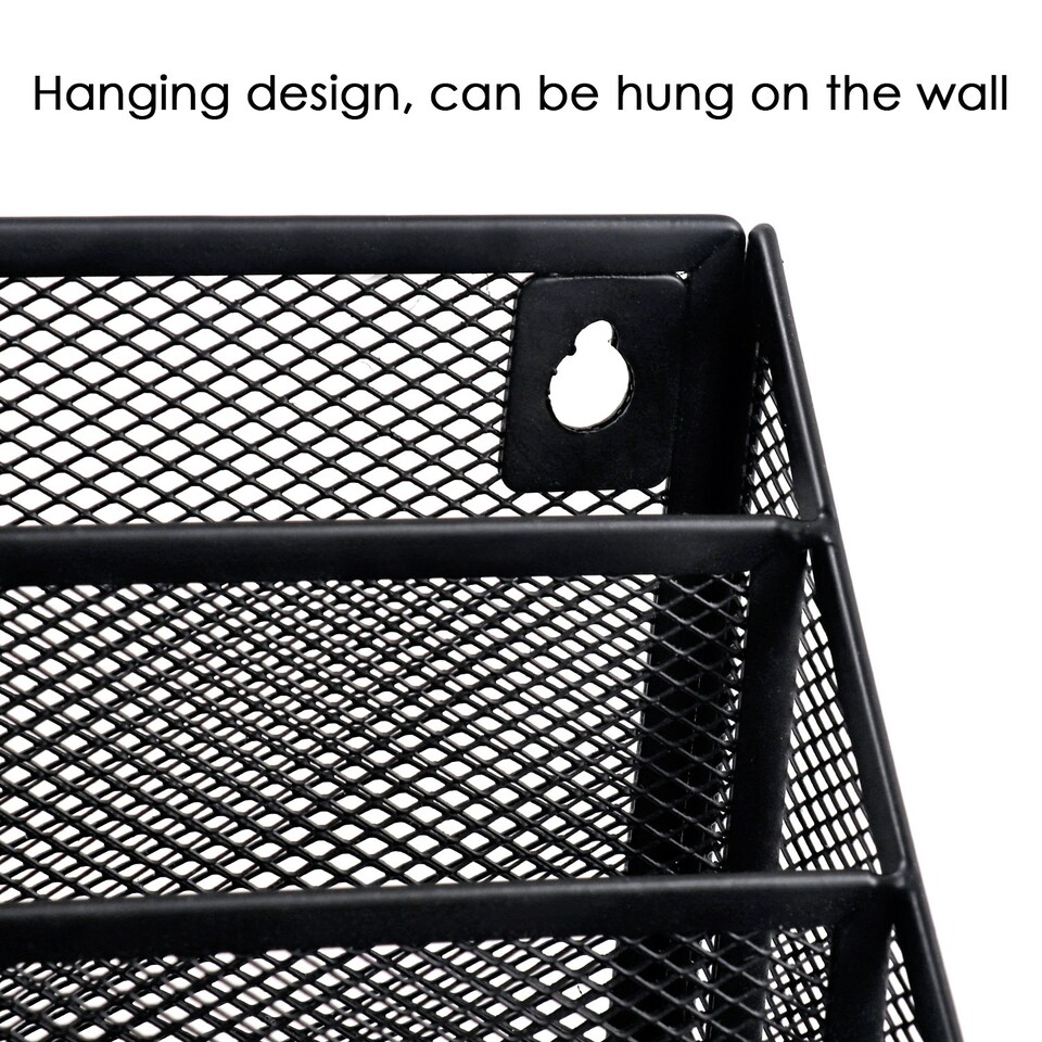 image 1 of Wire Mesh Magazine Holder with Hanging Holes