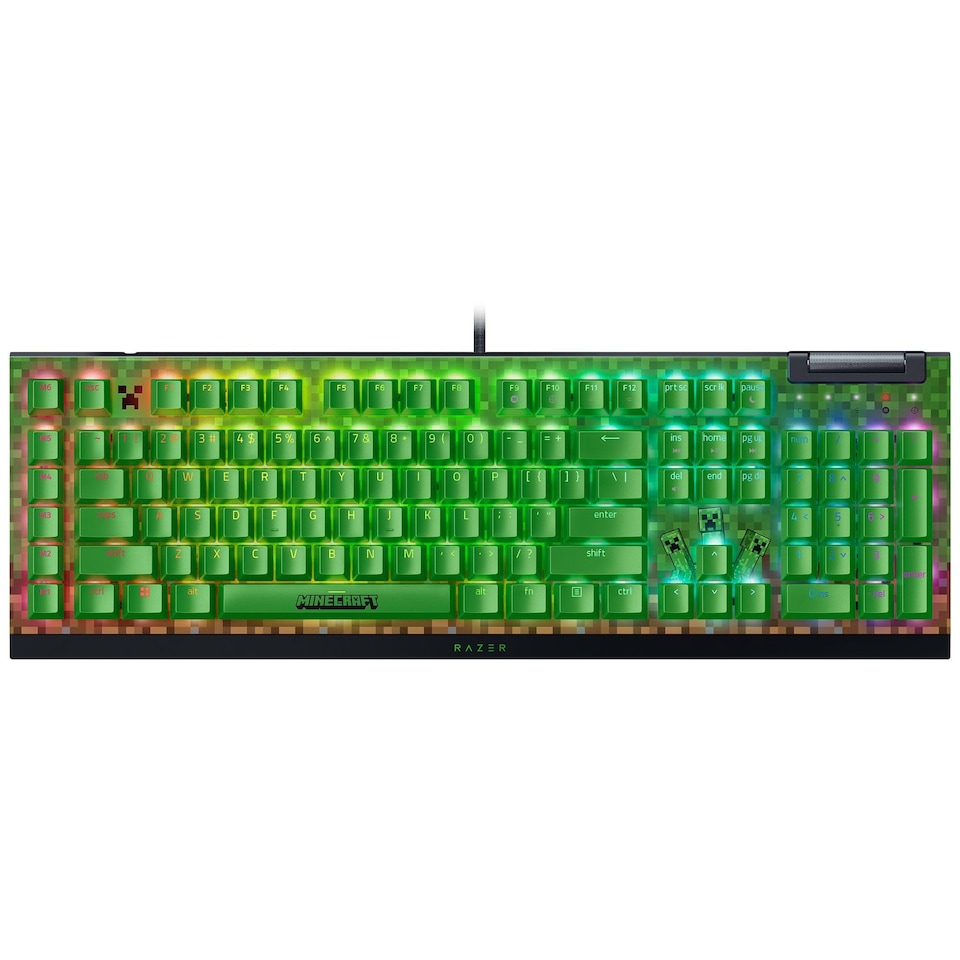 image 1 of BlackWidow V4 X Minecraft Edition - Mechanical Gaming Keyboard - Chroma RGB (Green Mechanical Switches, 6 Dedicated Macro Keys, Doubleshot ABS Keycaps) US Layout | Minecraft