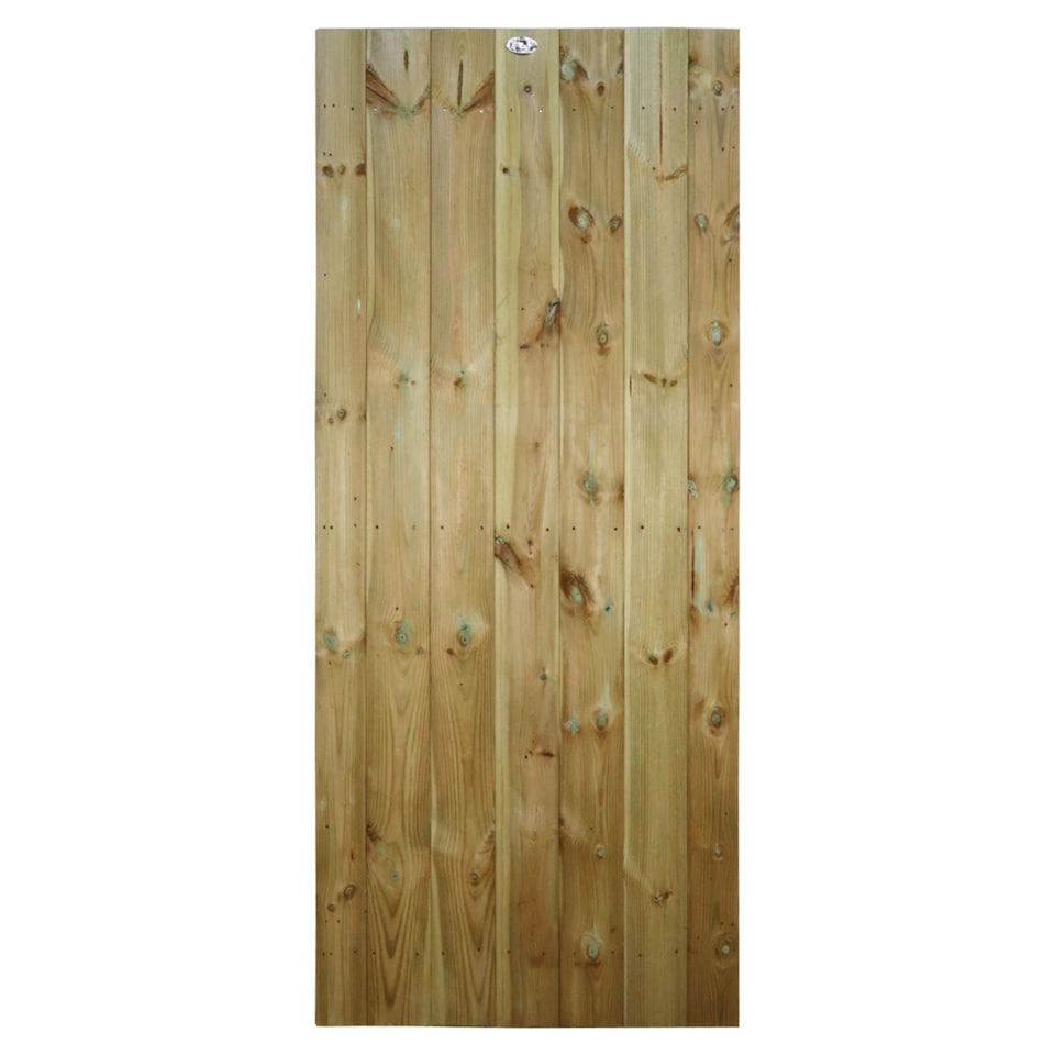 image 1 of Flat Top Wooden Garden Gate 6ft x 2.5ft Tongue & Groove Semi-Braced Treated Door