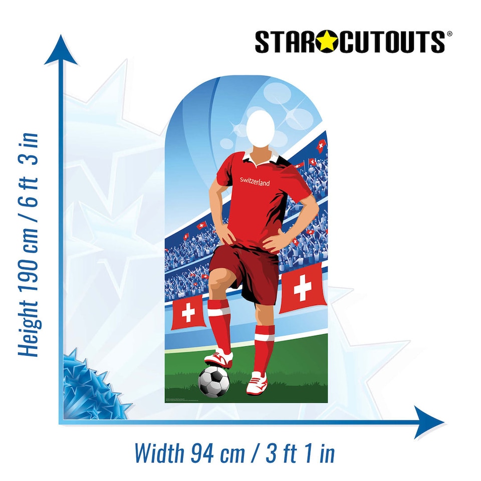 image 1 of Switzerland World International Tournament Football Stand-In Cardboard Cutout 190cm