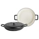 image 1 of Argon Tableware Cast Iron Shallow Casserole Dishes - Enameled Dutch Oven - Self-Basting Lid - Hob to Oven - 3.5 Litre - Matt Black - Pack of 2 | Black | Matt Black