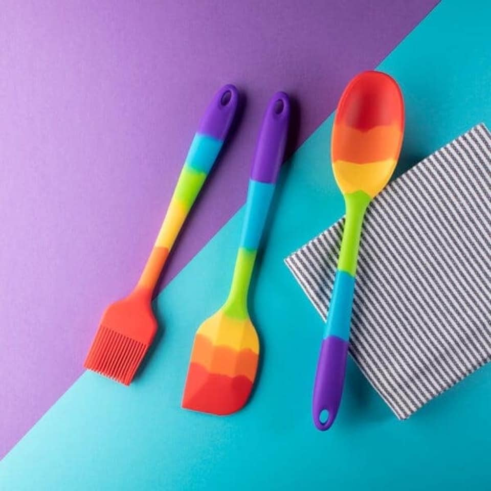 image 1 of Taylor's Eye Witness Rainbow Silicone Spatula