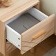 image 9 of HOMCOM Bedside Cabinet, Nordic Bedside Table with 2 Drawers Wood Legs, Natural