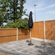 image 4 of 2.4m Wooden Garden Patio Sun Shade Parasol Shaft & Pulley in Black