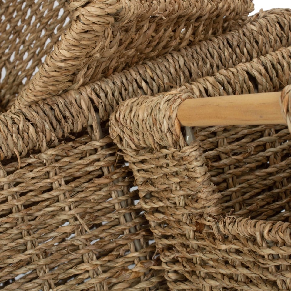 image 1 of Set of 3 Nordic Seagrass Storage Basket | Green | Green | Not provided