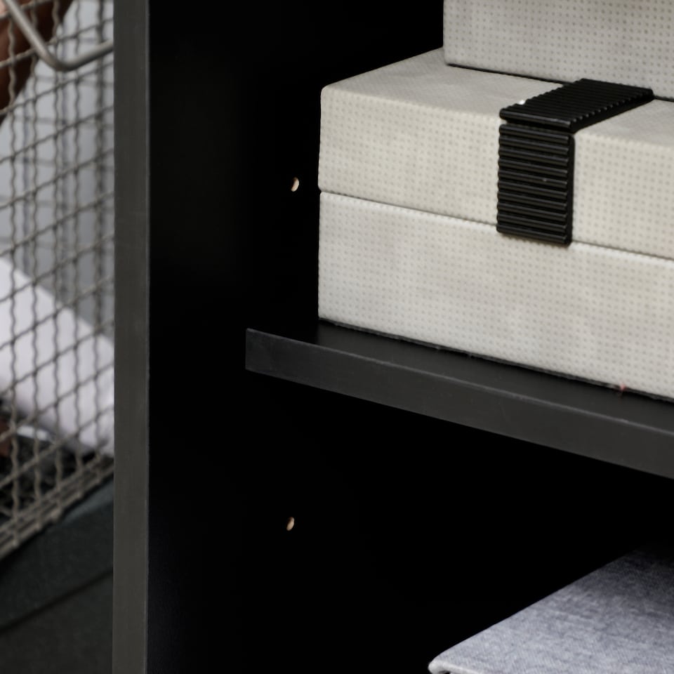 image 1 of HOMCOM Rolling Metal Filing Cabinet, Industrial Mobile Storage Cabinet with Adjustable Shelf and Wheels for Home Office Living Room, Black